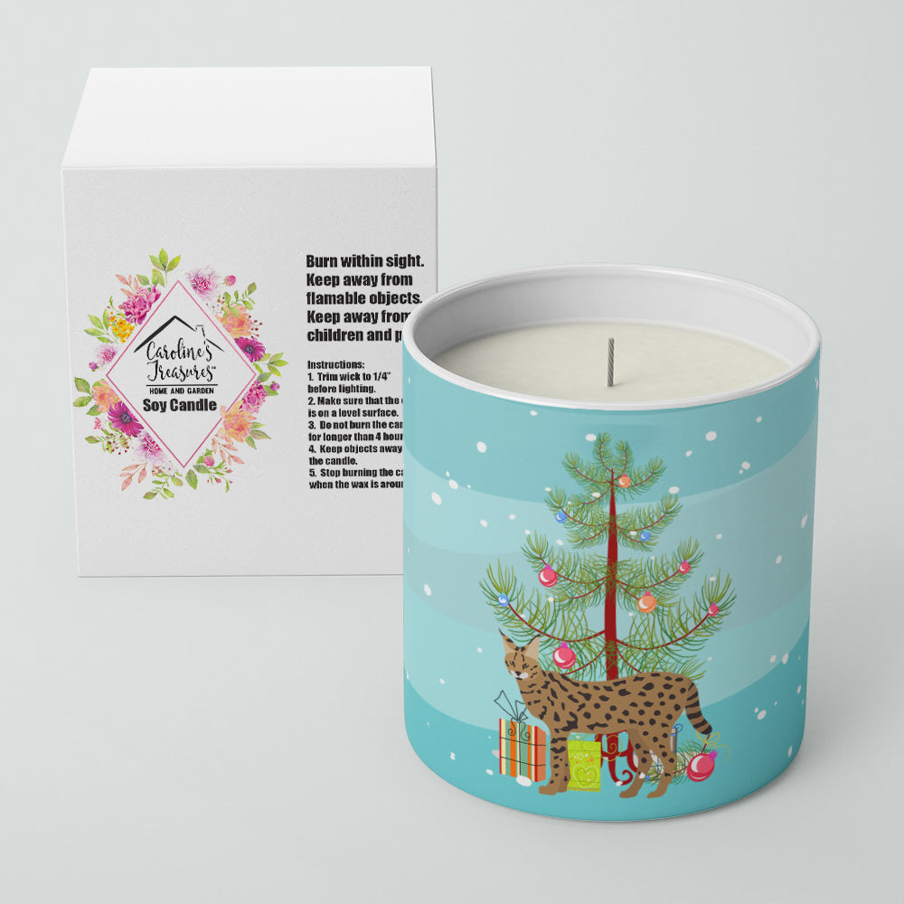 Savannah Cat Christmas Decorative Soy Candle Nature Soy Wax Essential Oil Home Decor Ideal for Bedroom Kitchen Bath Office Gift, 10 oz