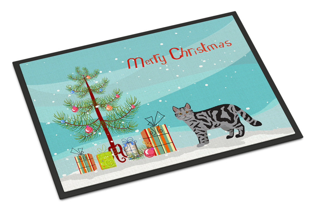 Scottish Straight Cat Christmas Doormat Indoor Outdoor 24H X 36W Front Door Mat Rugs for Entryway, Non Slip Washable Low Pile,