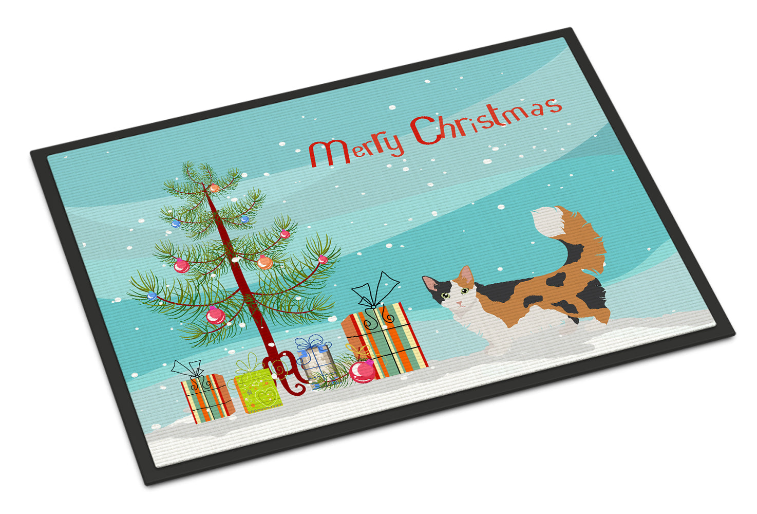Skookum Cat Christmas Doormat Indoor Outdoor 24H X 36W Front Door Mat Rugs for Entryway, Non Slip Washable Low Pile,