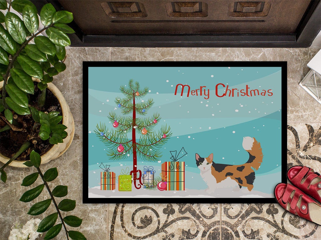 Skookum Cat Christmas Doormat Indoor Outdoor 24H X 36W Front Door Mat Rugs for Entryway, Non Slip Washable Low Pile,