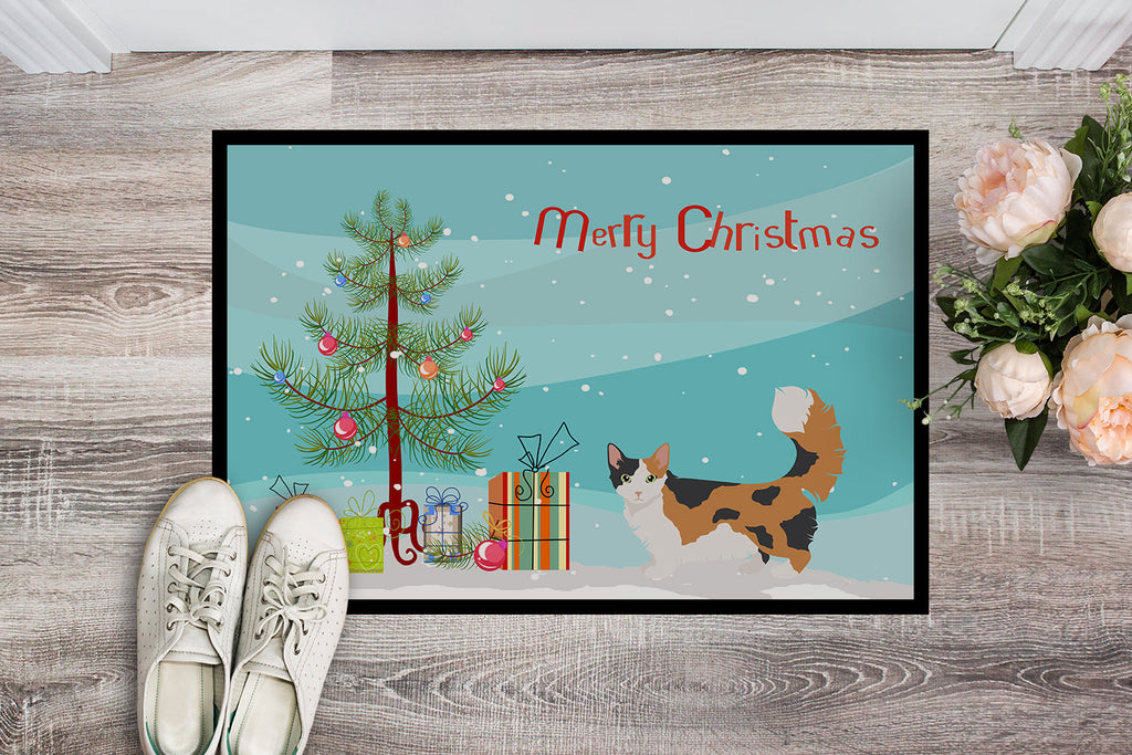 Skookum Cat Christmas Doormat Indoor Outdoor 18H X 27W Front Door Mat Rugs for Entryway, Non Slip Washable
