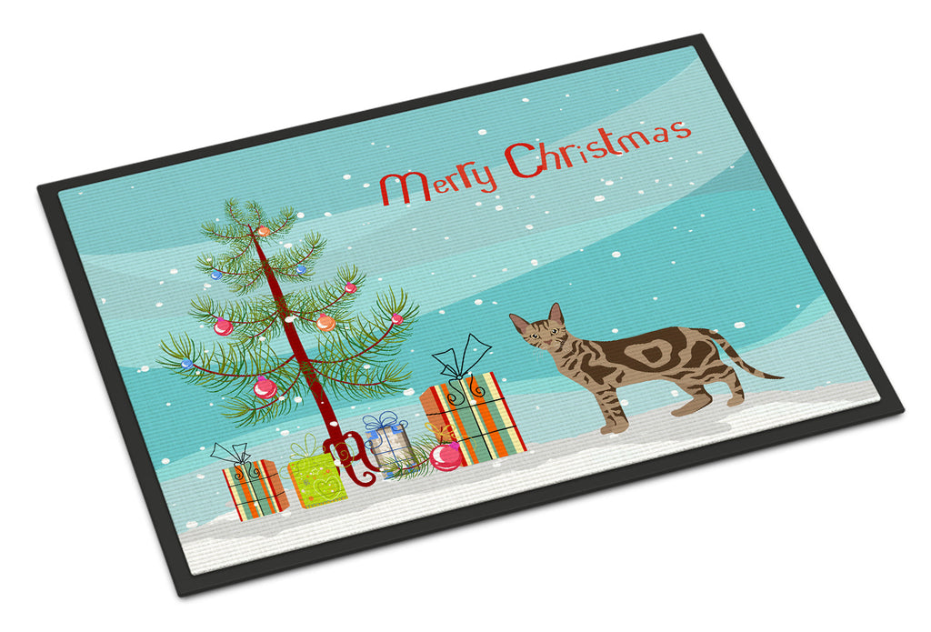 Sokoke Cat Christmas Doormat Indoor Outdoor 24H X 36W Front Door Mat Rugs for Entryway, Non Slip Washable Low Pile,