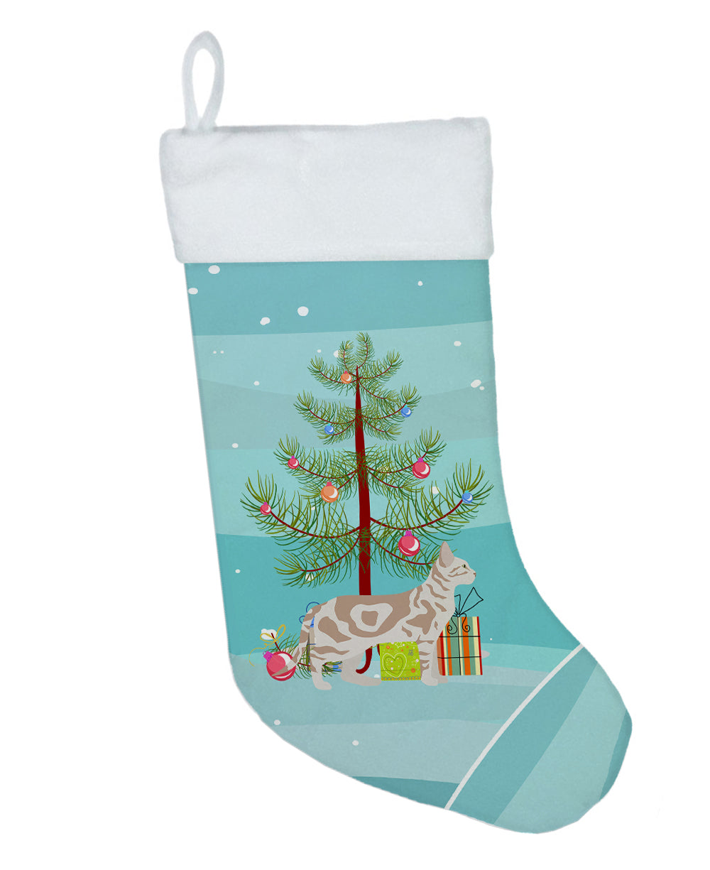 Sokoke Cat Christmas Holiday Stocking Double-Sided Print, Polyester Suede,11x18, Made in USA