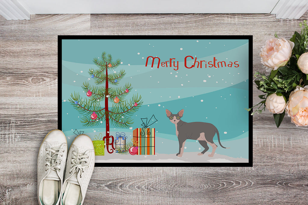 Sphynx Cat Christmas Doormat Indoor Outdoor 18H X 27W Front Door Mat Rugs for Entryway, Non Slip Washable