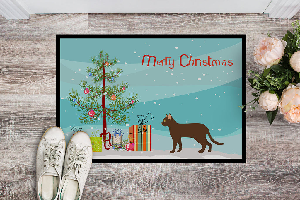 Suphalak Cat Christmas Doormat Indoor Outdoor 18H X 27W Front Door Mat Rugs for Entryway, Non Slip Washable