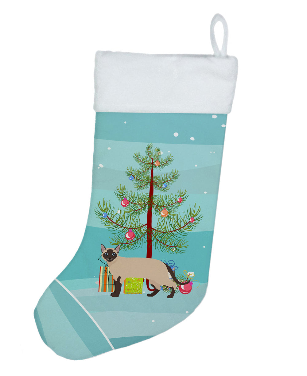 Tonkinese Cat Christmas Holiday Stocking Double-Sided Print, Polyester Suede,11x18, Made in USA