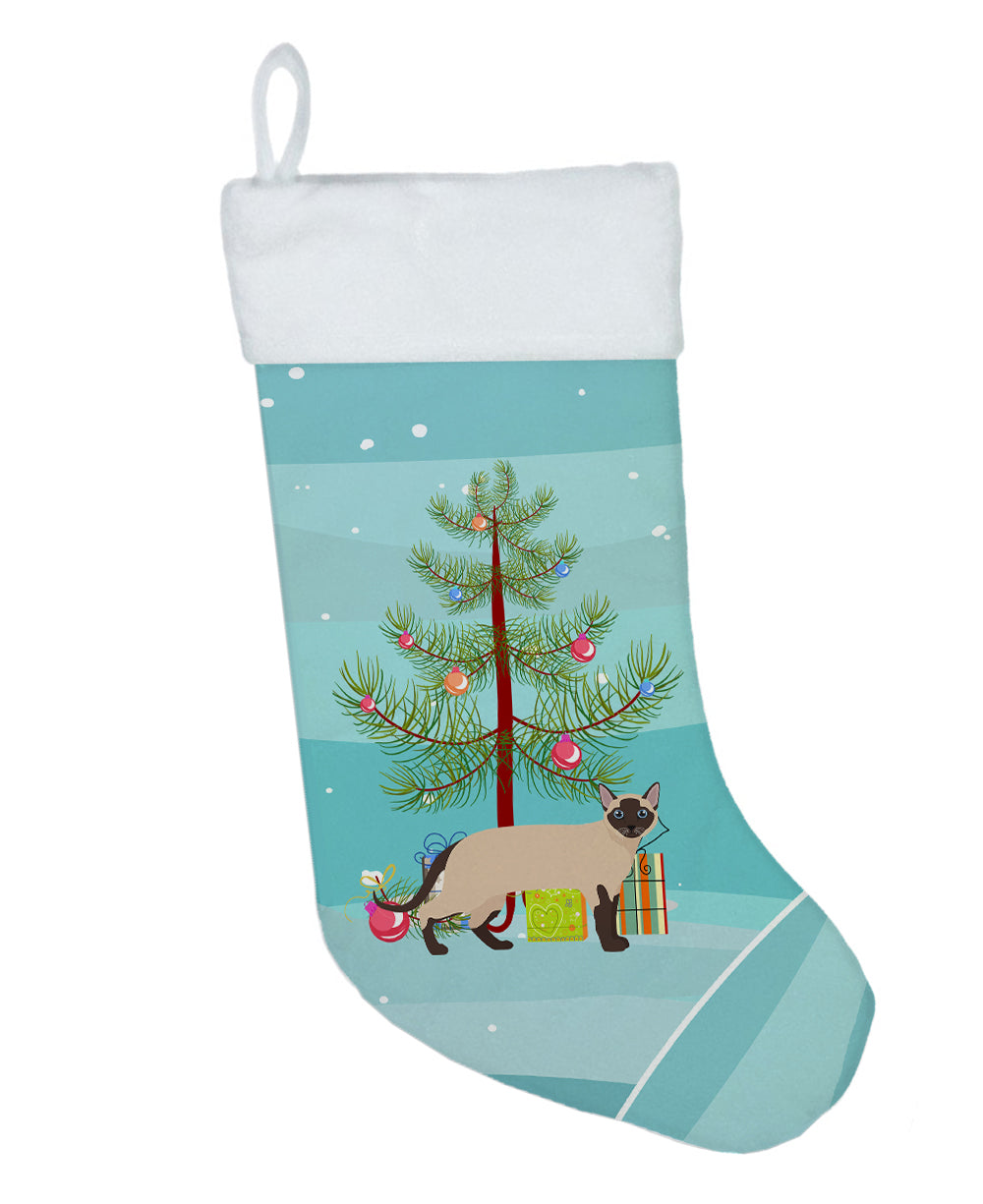 Tonkinese Cat Christmas Holiday Stocking Double-Sided Print, Polyester Suede,11x18, Made in USA