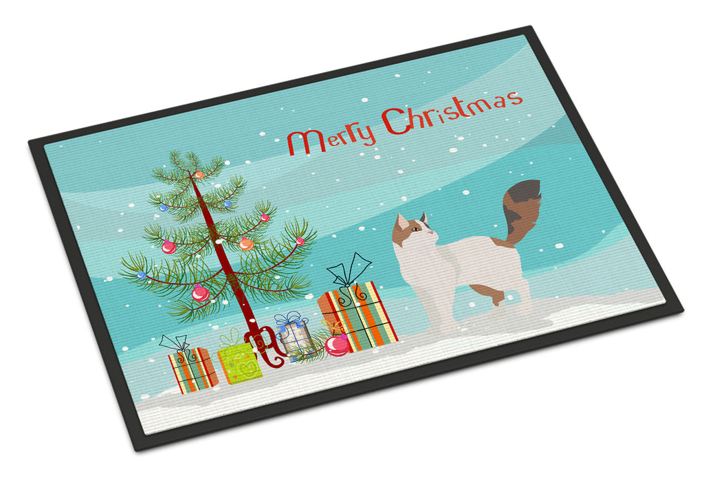 Turkish Van Cat Christmas Doormat Indoor Outdoor 18H X 27W Front Door Mat Rugs for Entryway, Non Slip Washable