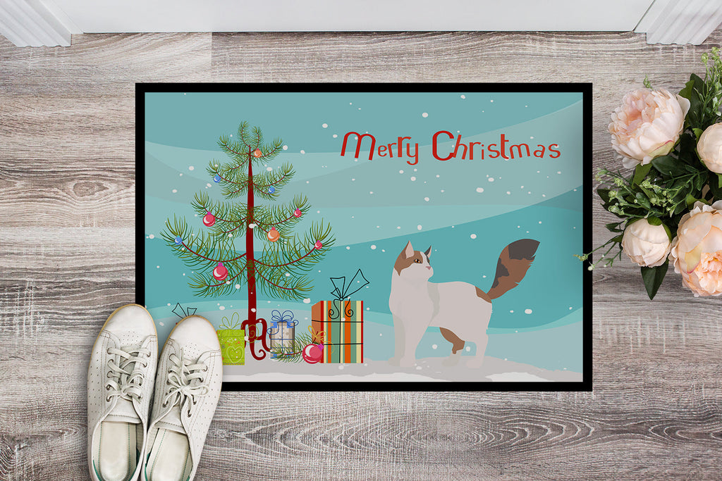 Turkish Van Cat Christmas Doormat Indoor Outdoor 18H X 27W Front Door Mat Rugs for Entryway, Non Slip Washable