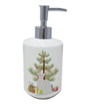 Arabian Mau Cat Christmas Ceramic Soap Dispenser , Empty Refillable Hand Soap Pump Bottle for Bathroom Kitchen