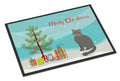 British Semi Longhair Cat Christmas Doormat Indoor Outdoor 18H X 27W Front Door Mat Rugs for Entryway, Non Slip Washable