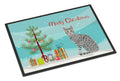 Egyptian Mau Cat Christmas Doormat Indoor Outdoor 18H X 27W Front Door Mat Rugs for Entryway, Non Slip Washable