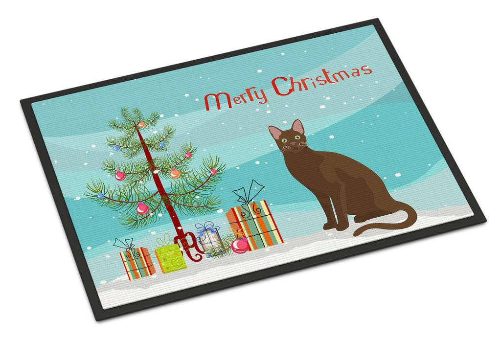 Havana Brown Cat Christmas Doormat Indoor Outdoor 18H X 27W Front Door Mat Rugs for Entryway, Non Slip Washable