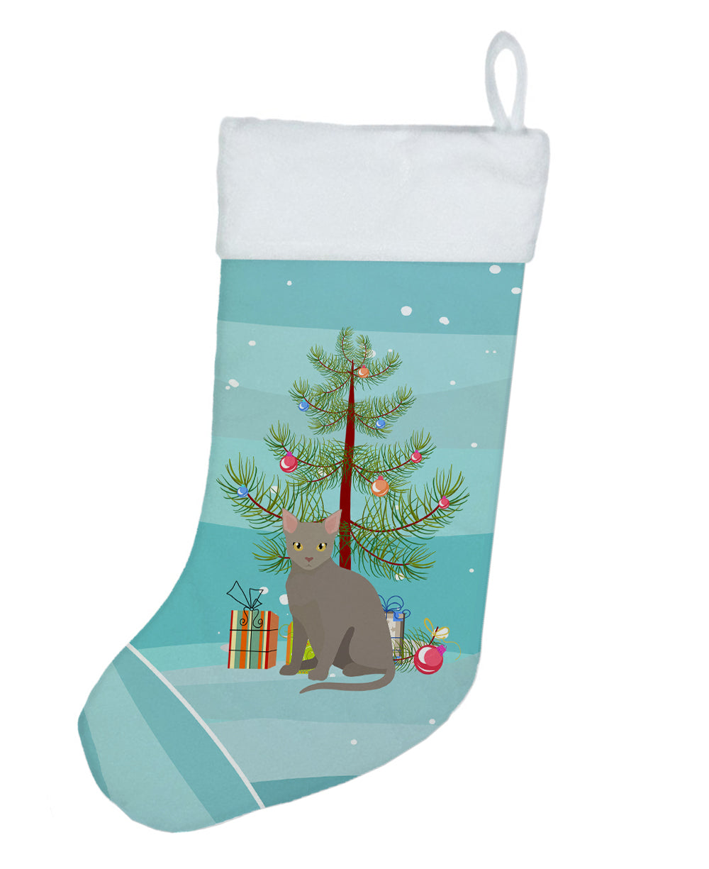 Malayan Cat Christmas Holiday Stocking Double-Sided Print, Polyester Suede,11x18, Made in USA