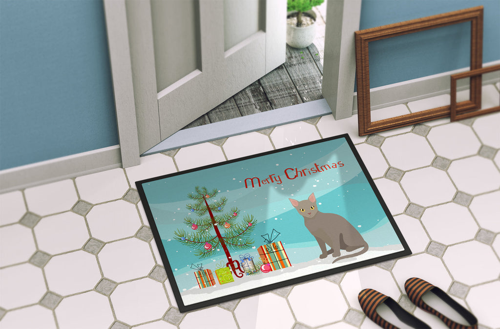 Malayan Cat Christmas Doormat Indoor Outdoor 24H X 36W Front Door Mat Rugs for Entryway, Non Slip Washable Low Pile,