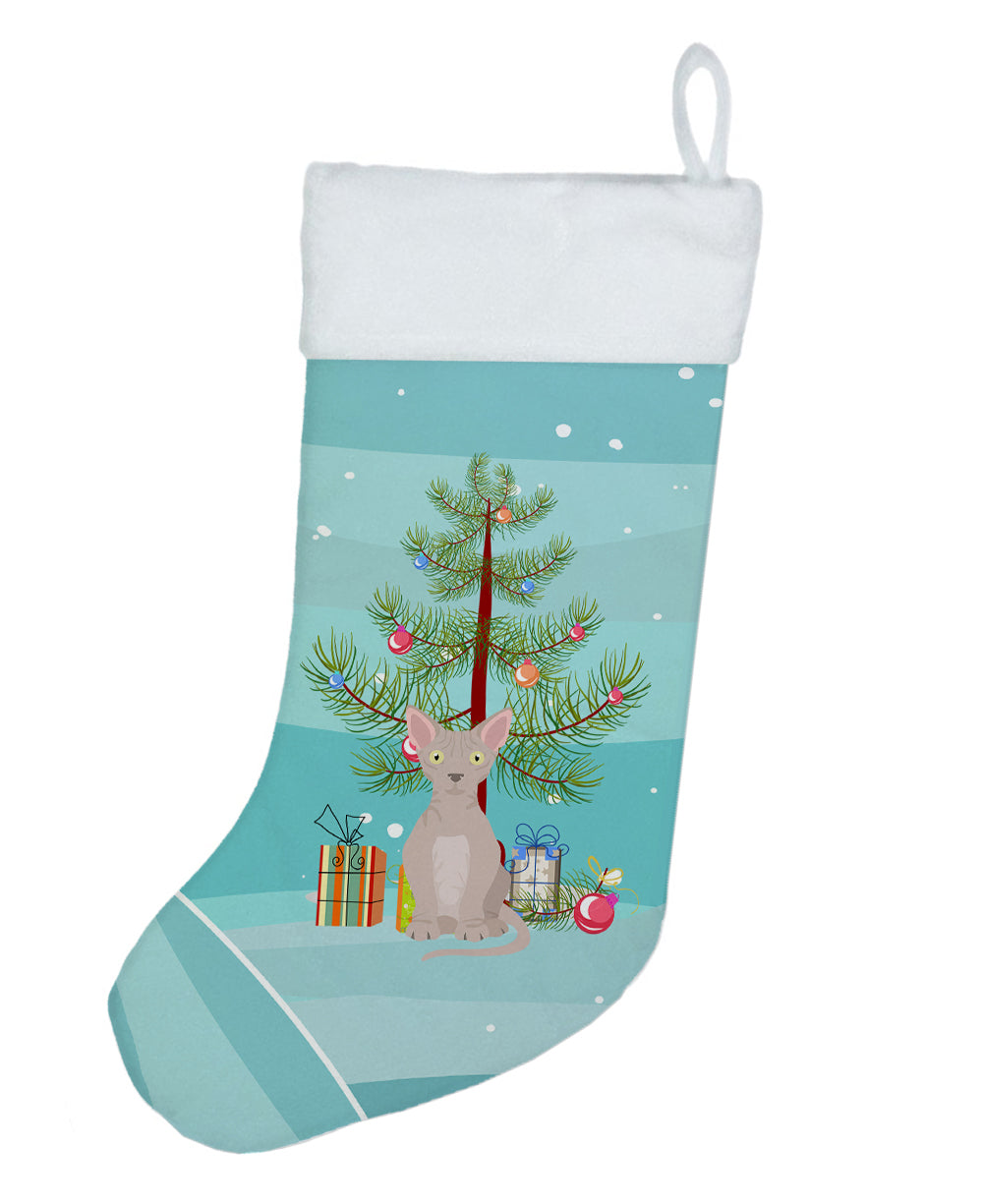 Minskin Cat Christmas Holiday Stocking Double-Sided Print, Polyester Suede,11x18, Made in USA