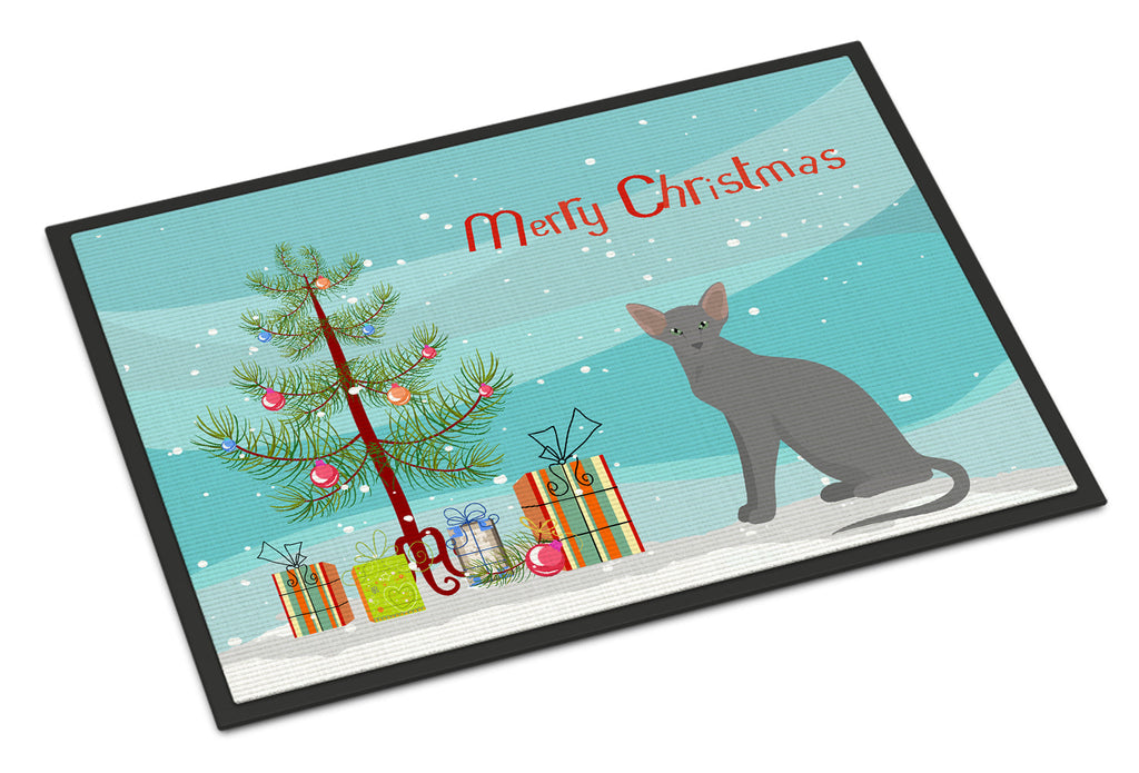 Oriental Shorthair Cat Christmas Doormat Indoor Outdoor 24H X 36W Front Door Mat Rugs for Entryway, Non Slip Washable Low Pile,
