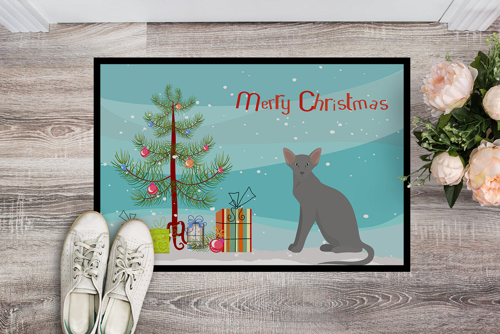 Oriental Shorthair Cat Christmas Doormat Indoor Outdoor 24H X 36W Front Door Mat Rugs for Entryway, Non Slip Washable Low Pile,