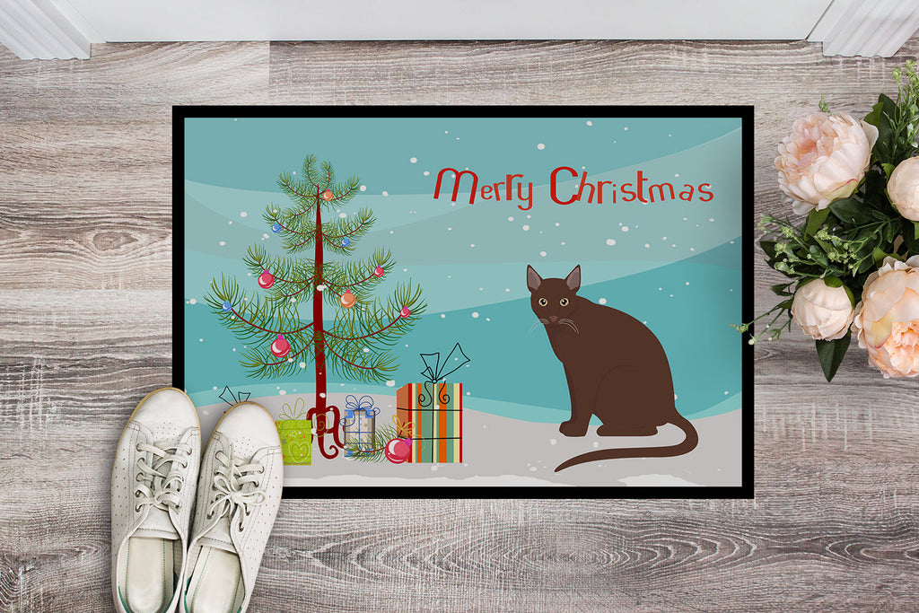 Raas Cat Christmas Doormat Indoor Outdoor 18H X 27W Front Door Mat Rugs for Entryway, Non Slip Washable