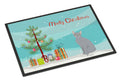 Russian Blue Cat Christmas Doormat Indoor Outdoor 24H X 36W Front Door Mat Rugs for Entryway, Non Slip Washable Low Pile,