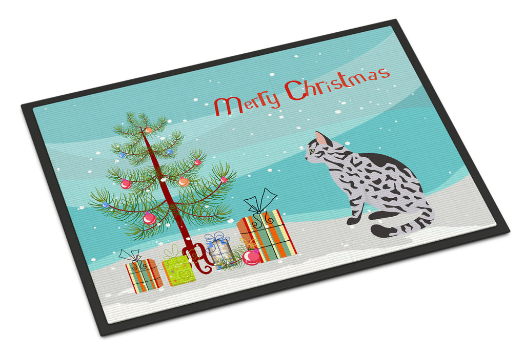 Serengeti Cat Christmas Doormat Indoor Outdoor 18H X 27W Front Door Mat Rugs for Entryway, Non Slip Washable
