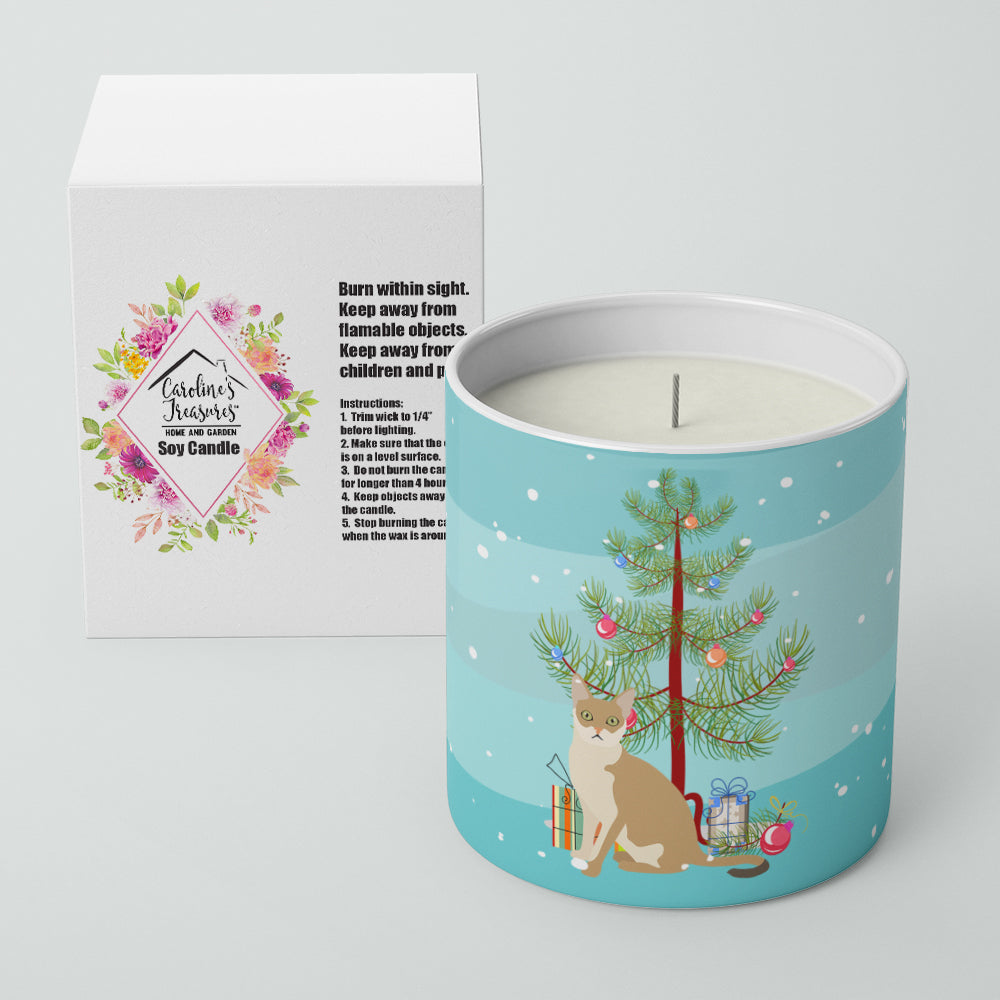 Singapura Cat Christmas Decorative Soy Candle Nature Soy Wax Essential Oil Home Decor Ideal for Bedroom Kitchen Bath Office Gift, 10 oz