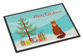 Somali Cat Christmas Doormat Indoor Outdoor 24H X 36W Front Door Mat Rugs for Entryway, Non Slip Washable Low Pile,