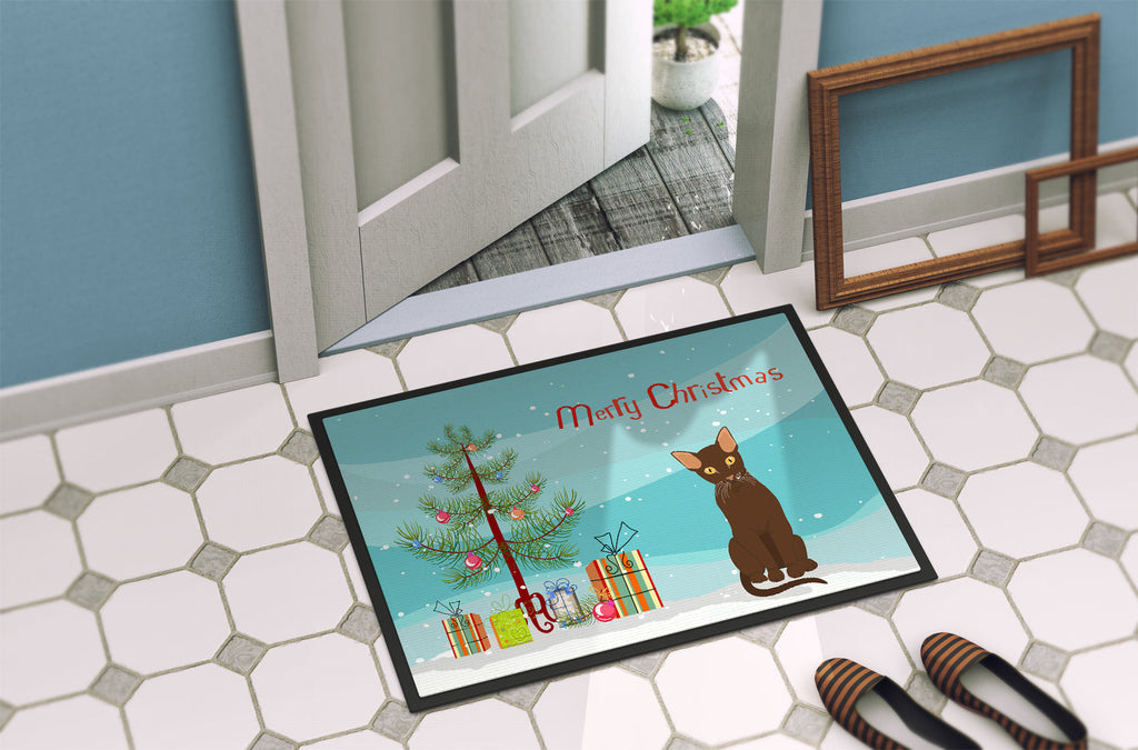 Suphalak Cat Christmas Doormat Indoor Outdoor 18H X 27W Front Door Mat Rugs for Entryway, Non Slip Washable