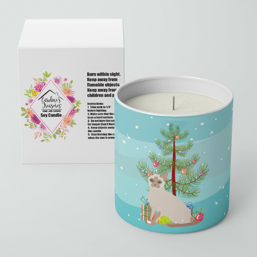 Tonkinese Cat Christmas Decorative Soy Candle Nature Soy Wax Essential Oil Home Decor Ideal for Bedroom Kitchen Bath Office Gift, 10 oz