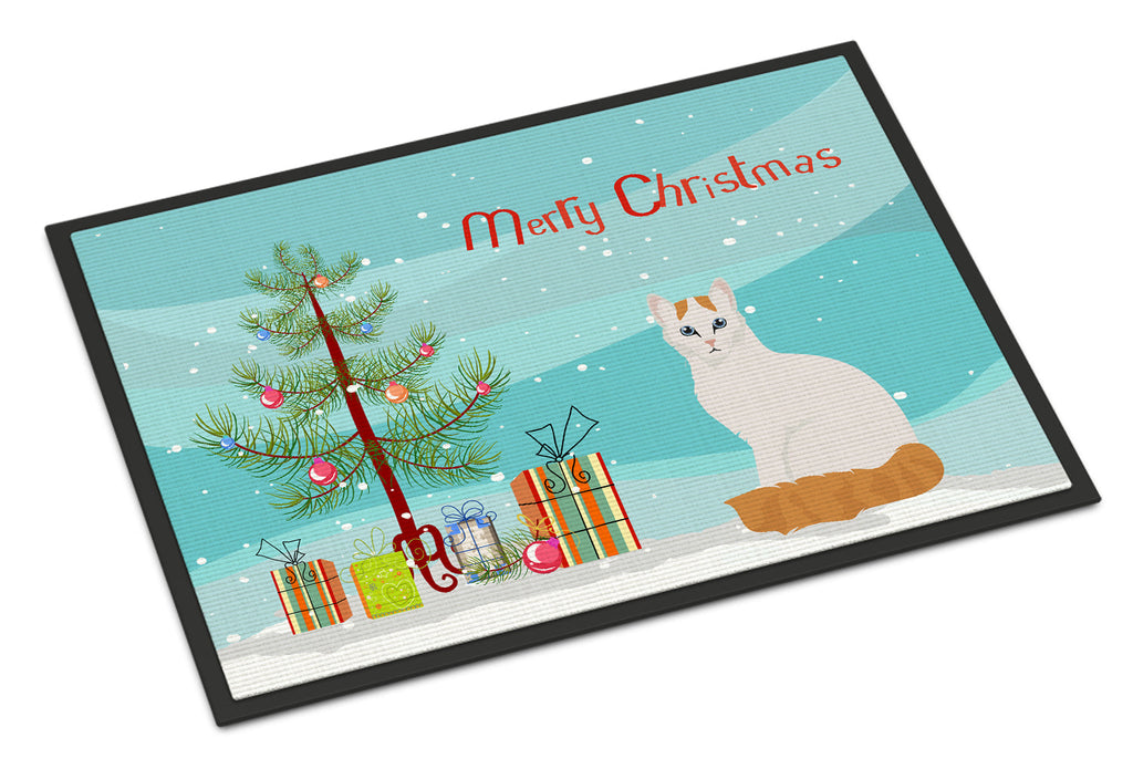 Turkish Van Cat Christmas Doormat Indoor Outdoor 18H X 27W Front Door Mat Rugs for Entryway, Non Slip Washable