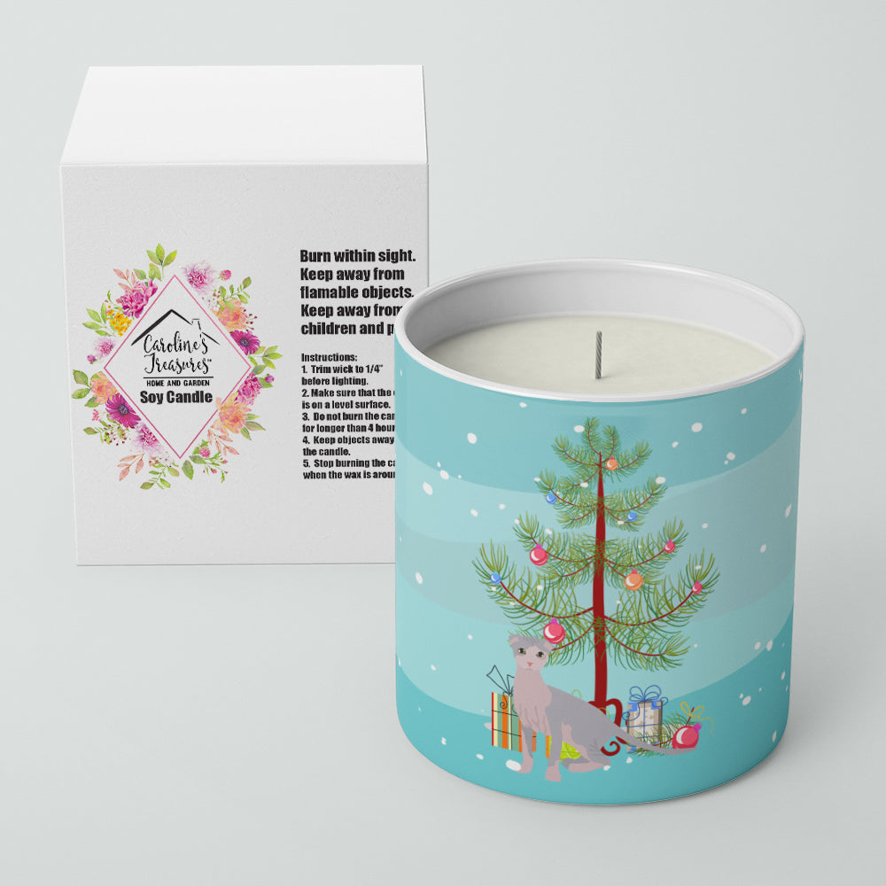 Ukrainian Levkoy Cat Christmas Decorative Soy Candle Nature Soy Wax Essential Oil Home Decor Ideal for Bedroom Kitchen Bath Office Gift, 10 oz