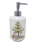 Ukrainian Levkoy Cat Christmas Ceramic Soap Dispenser , Empty Refillable Hand Soap Pump Bottle for Bathroom Kitchen