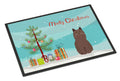 York Chocolate Cat Christmas Doormat Indoor Outdoor 24H X 36W Front Door Mat Rugs for Entryway, Non Slip Washable Low Pile,