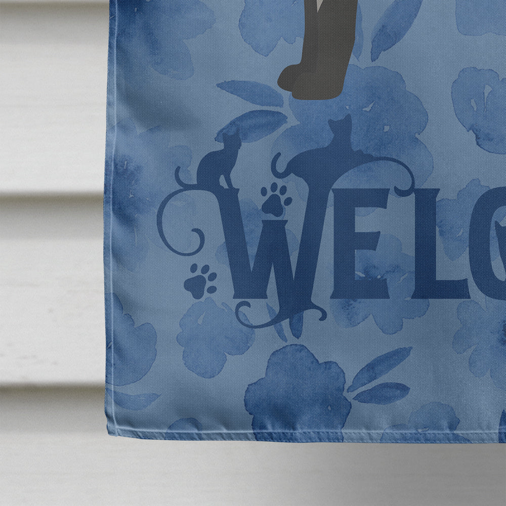 Balinese #1 Cat Welcome House Flag 28x40 Porch Sleeve Pole Decorative Outside Yard Banner Artwork Wall Hanging, Polyester