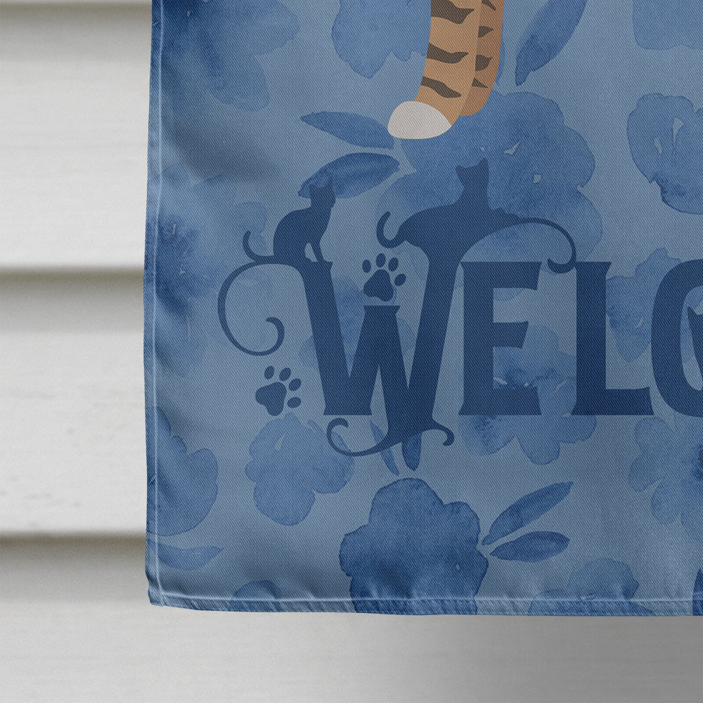 California Spangled #2 Cat Welcome House Flag 28x40 Porch Sleeve Pole Decorative Outside Yard Banner Artwork Wall Hanging, Polyester