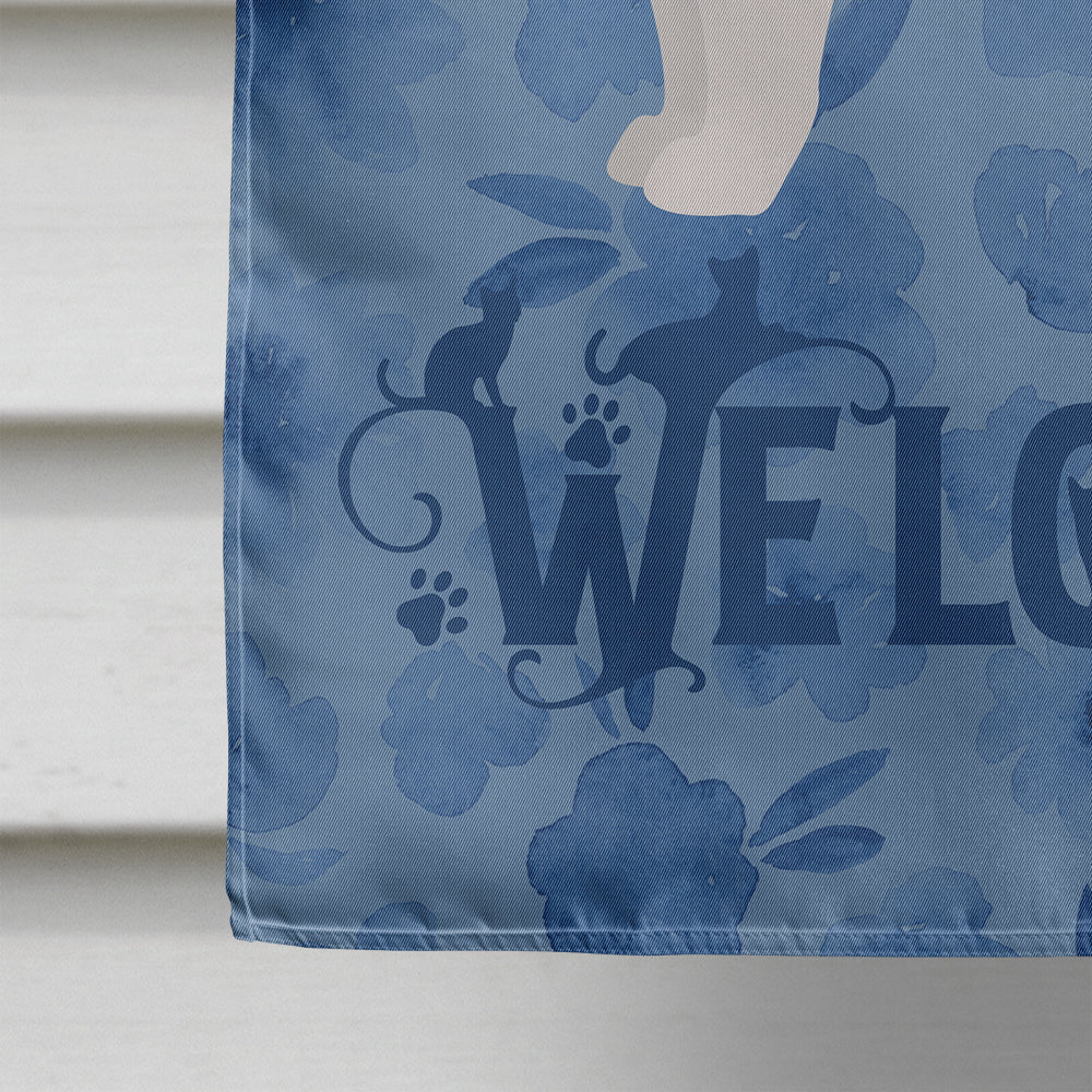 Cymric #2 Cat Welcome House Flag 28x40 Porch Sleeve Pole Decorative Outside Yard Banner Artwork Wall Hanging, Polyester