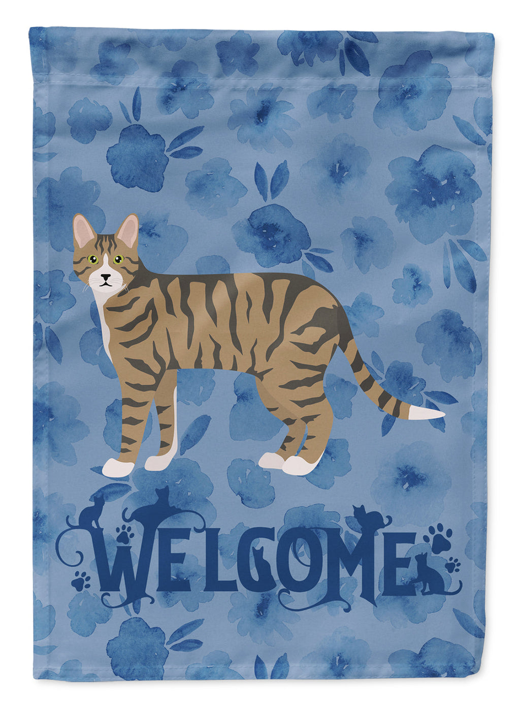 Dragon Li #2 Cat Welcome House Flag 28x40 Porch Sleeve Pole Decorative Outside Yard Banner Artwork Wall Hanging, Polyester