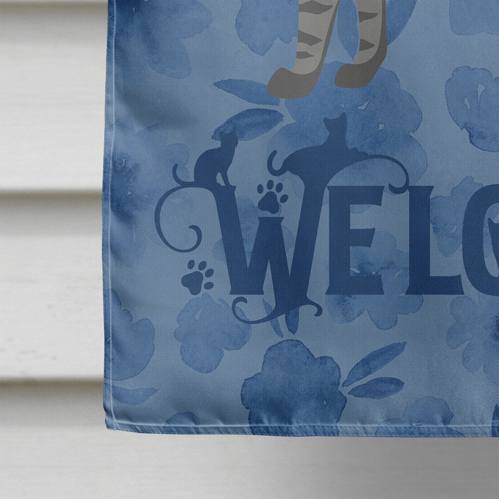 Dragon Li #3 Cat Welcome House Flag 28x40 Porch Sleeve Pole Decorative Outside Yard Banner Artwork Wall Hanging, Polyester