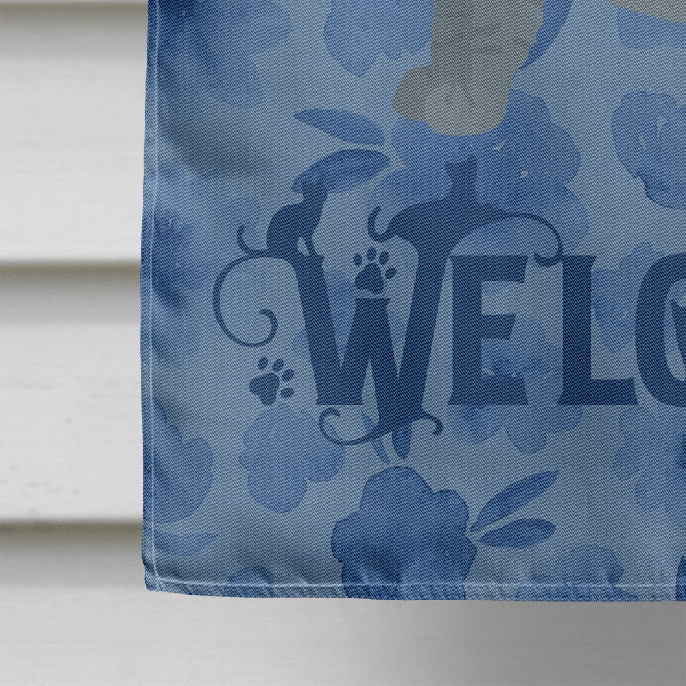 Dwelf #2 Cat Welcome House Flag 28x40 Porch Sleeve Pole Decorative Outside Yard Banner Artwork Wall Hanging, Polyester