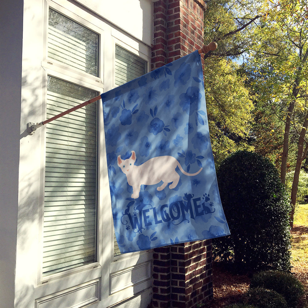 Dwelf #3 Cat Welcome House Flag 28x40 Porch Sleeve Pole Decorative Outside Yard Banner Artwork Wall Hanging, Polyester