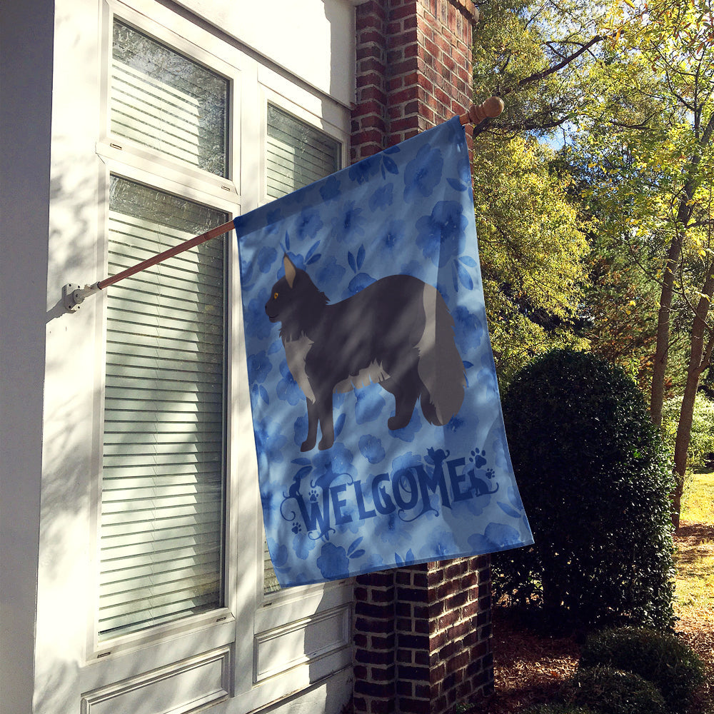 Maine Coon #2 Cat Welcome House Flag 28x40 Porch Sleeve Pole Decorative Outside Yard Banner Artwork Wall Hanging, Polyester
