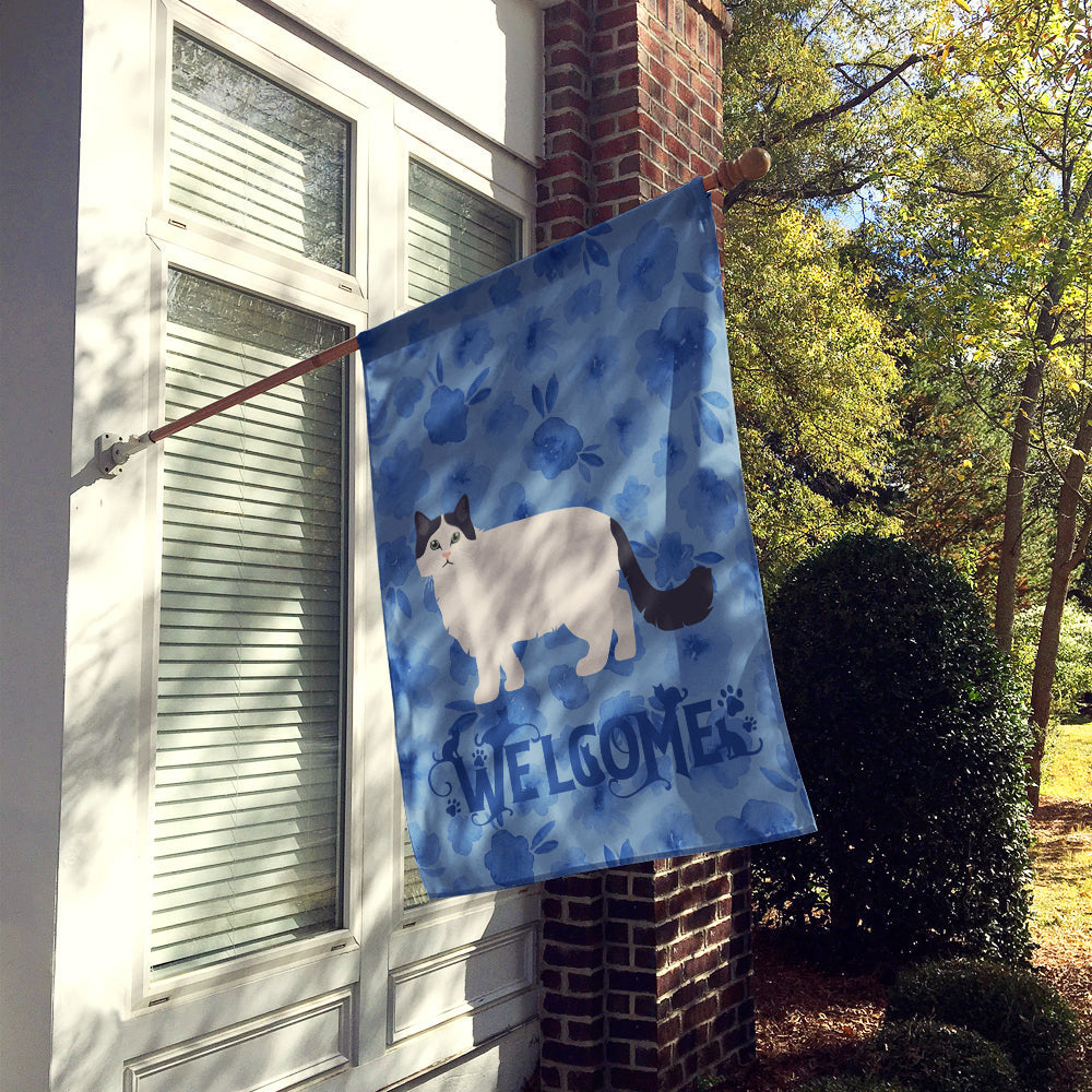 Ragamuffin #1 Cat Welcome House Flag 28x40 Porch Sleeve Pole Decorative Outside Yard Banner Artwork Wall Hanging, Polyester