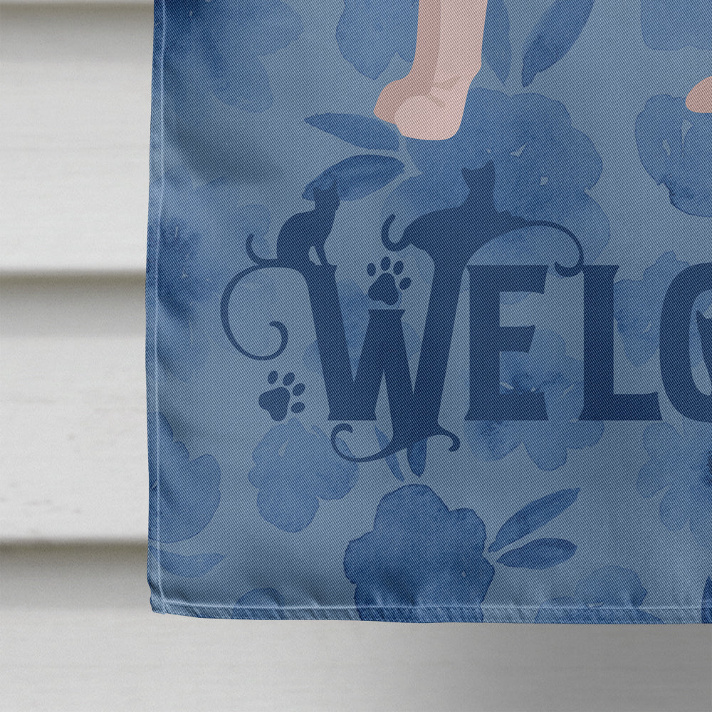 Sphynx Cat Welcome House Flag 28x40 Porch Sleeve Pole Decorative Outside Yard Banner Artwork Wall Hanging, Polyester