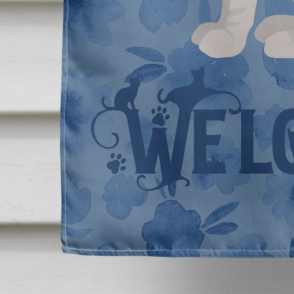 Sphynx Cat Welcome House Flag 28x40 Porch Sleeve Pole Decorative Outside Yard Banner Artwork Wall Hanging, Polyester