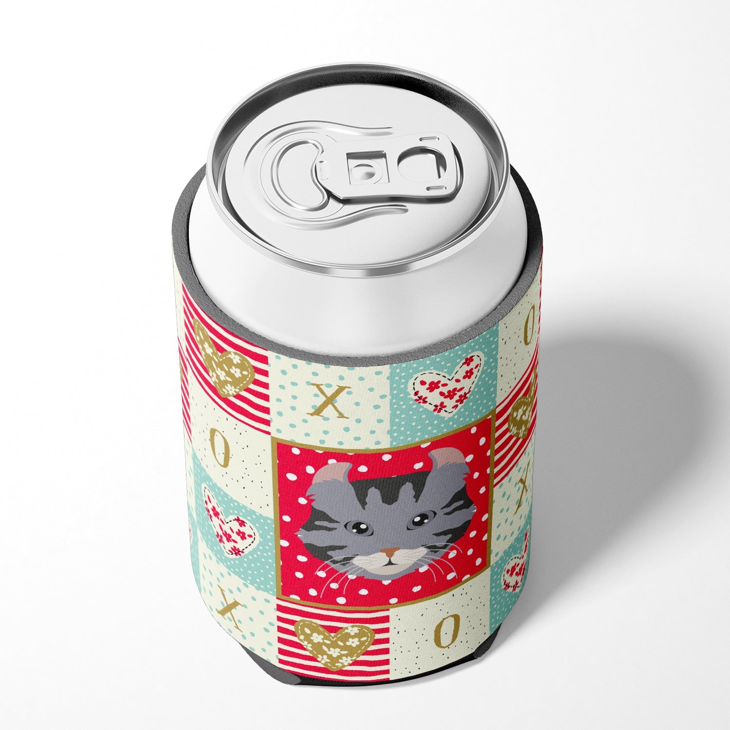 American Curl Cat Love Can or Bottle Hugger Cooler Sleeve for Standard 12 oz Cans, Insulated Foam Beer & Soda Can Hugger Reusable