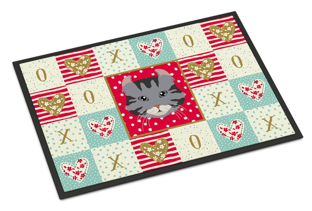 American Curl Cat Love Doormat Indoor Outdoor 18H X 27W Front Door Mat Rugs for Entryway, Non Slip Washable