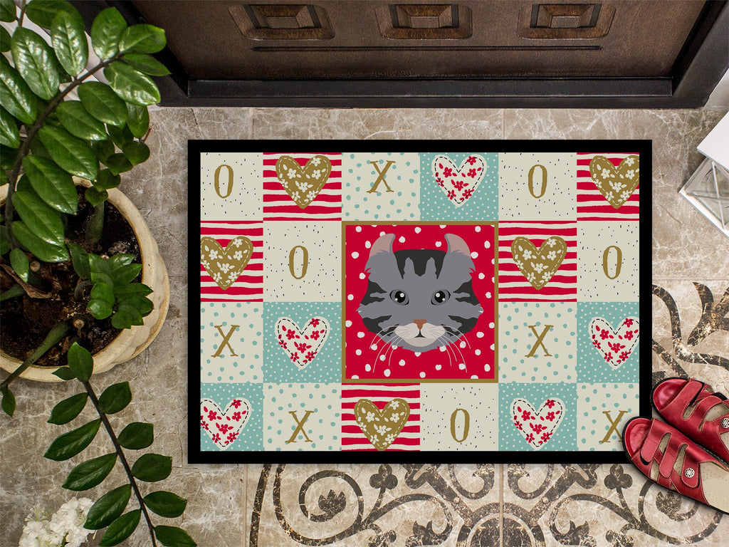 American Curl Cat Love Doormat Indoor Outdoor 18H X 27W Front Door Mat Rugs for Entryway, Non Slip Washable