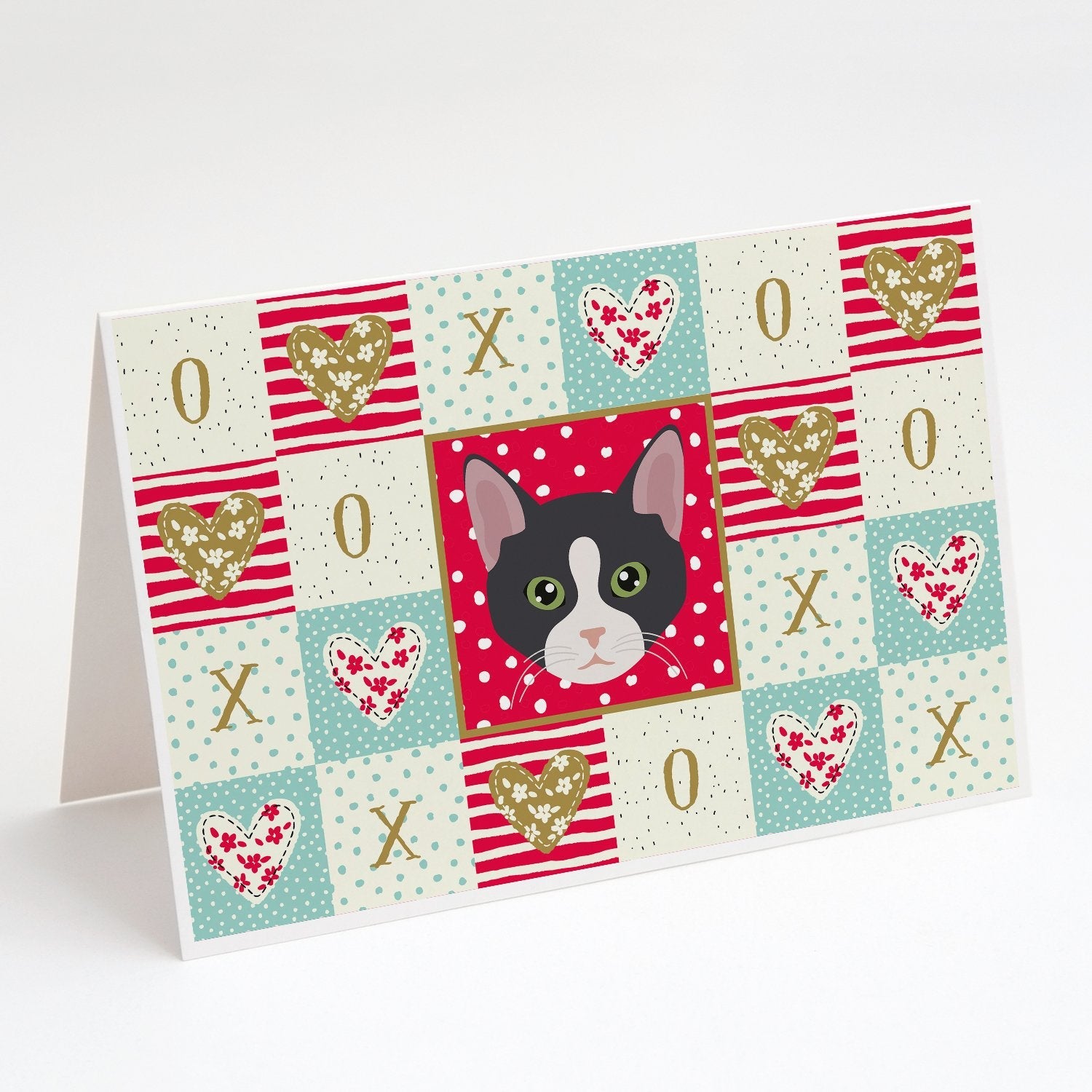 American Polydactyl Cat Love Greeting Cards Pack of 8 Blank Cards with Envelopes Whimsical A7 Size 5x7