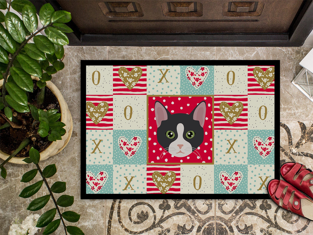 American Polydactyl Cat Love Doormat Indoor Outdoor 24H X 36W Front Door Mat Rugs for Entryway, Non Slip Washable Low Pile,