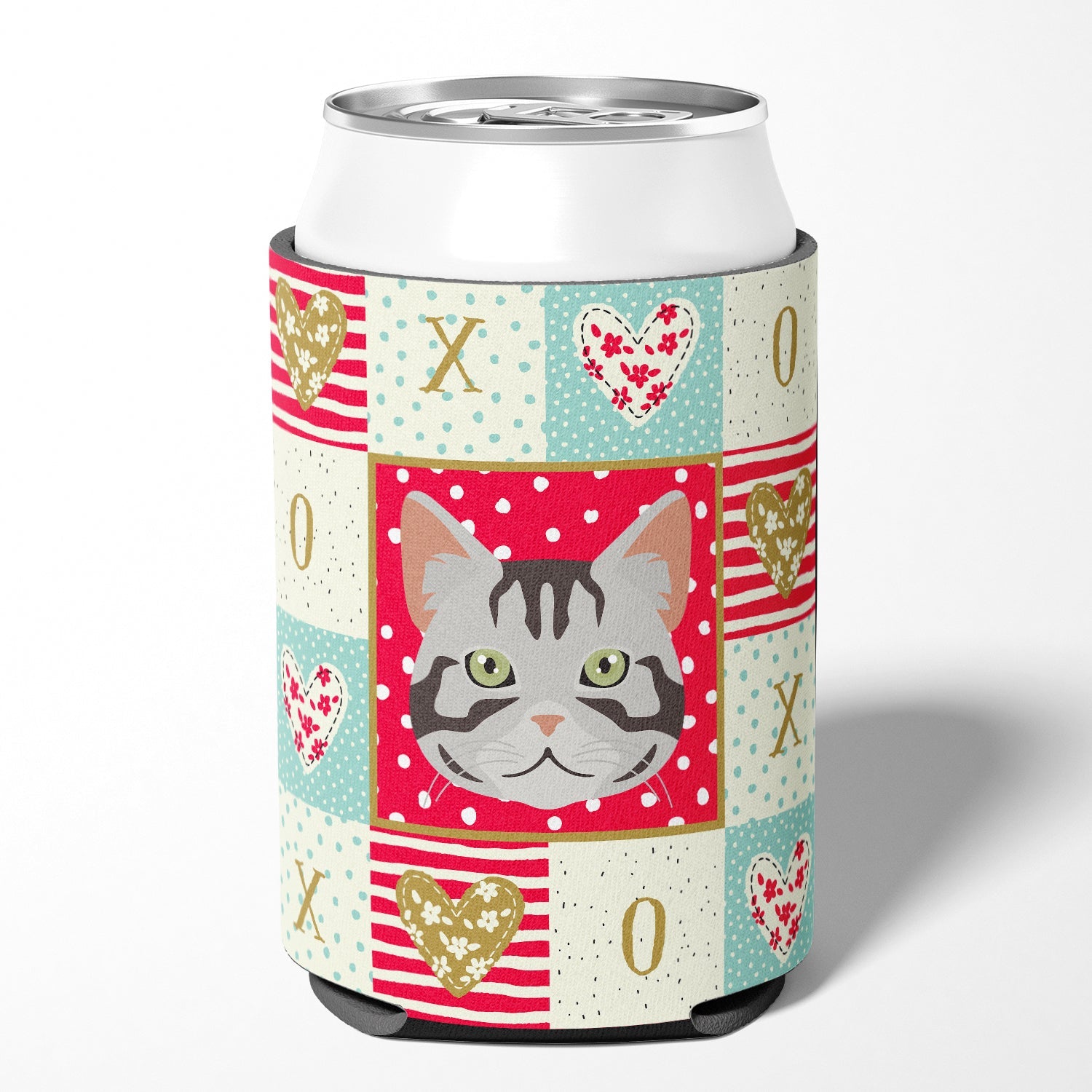 American Shorthair Cat Love Can or Bottle Hugger Cooler Sleeve for Standard 12 oz Cans, Insulated Foam Beer & Soda Can Hugger Reusable